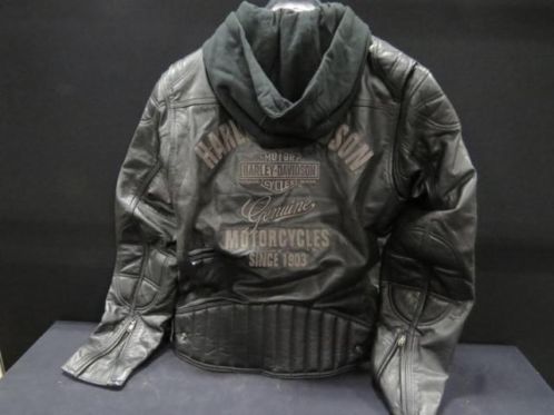 Zwarte leren Harley Davidson biker Jas maat M 