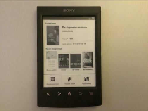 Zwarte Sony PRS T2 te koop incl. 219 e-boeken