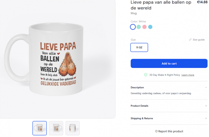 Vaderdag TIP, leuke koffie beker